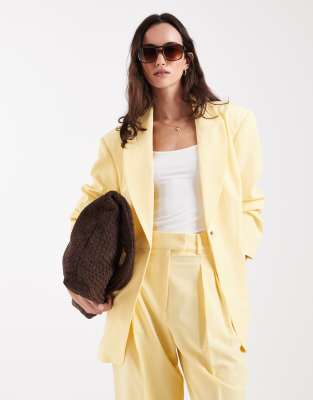 Asos Design Tailored Oversized Blazer In Yellow