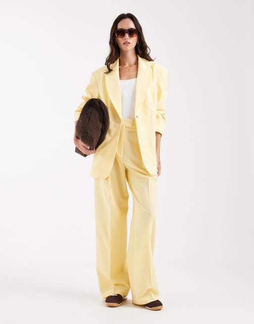 ASOS DESIGN tailored oversized blazer in lemon, 2 of 4