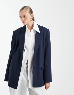 Asos Design Tailored Oversized Blazer In Blue