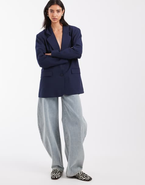 ASOS DESIGN Tailored oversized blazer in navy - view 1