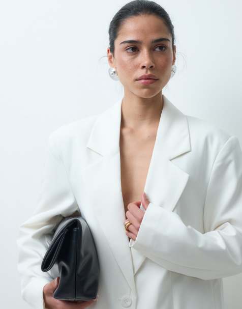 ASOS DESIGN Tailored oversized blazer in white - view 1