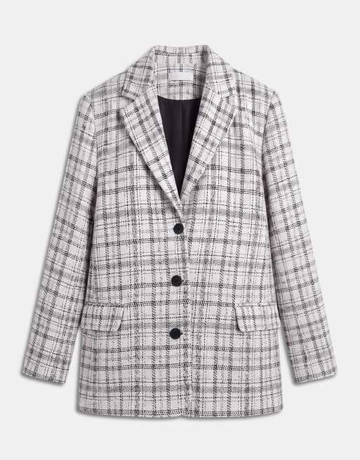 ASOS DESIGN tailored oversized blazer in winter white check, 6 of 7