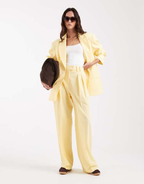 ASOS DESIGN Tailored oversized blazer suit in lemon - view 1