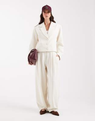 Asos Design Tailored Oversized Boxy Blazer In White