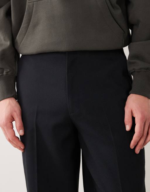 ASOS DESIGN tailored oversized tapered pants in black microtexture with side adjusters, 5 of 5