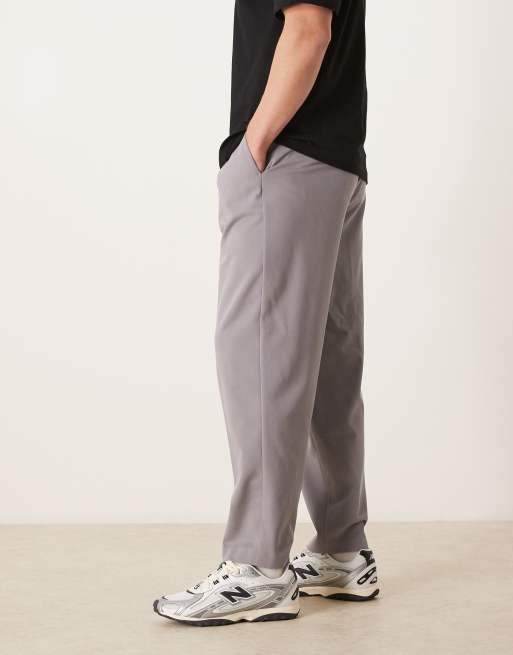 ASOS DESIGN tailored oversized tapered trousers in grey twill, 3 of 5