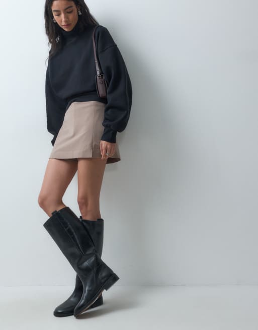 ASOS DESIGN Tailored pelmet mini skort with split in grey, 4 of 5
