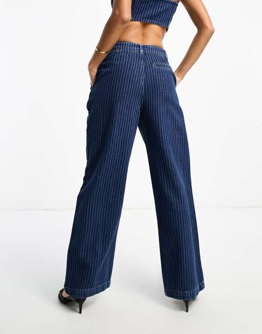 Pin hot sale striped jeans