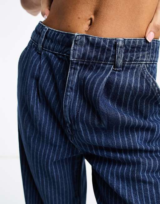 Mens pinstripe sales denim jeans