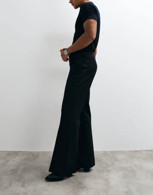 ASOS DESIGN tailored pleated flared pants in black, 2 of 5