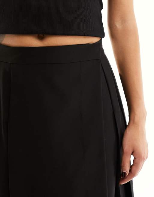 ASOS DESIGN tailored pleated midi skirt in black ASOS