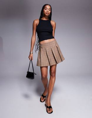 Asos Design Tailored Pleated Mini Skirt