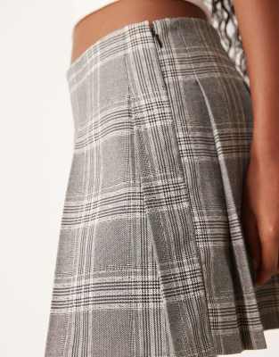 Asos Design Tailored Pleated Mini Skirt In Gray