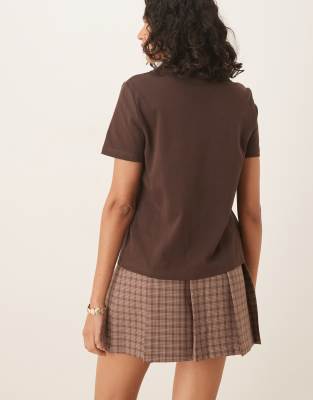 Asos Design Tailored Pleated Mini Skirt In Brown
