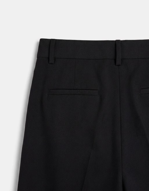 ASOS DESIGN tailored pleated oversized bermuda shorts in black, 9 of 9