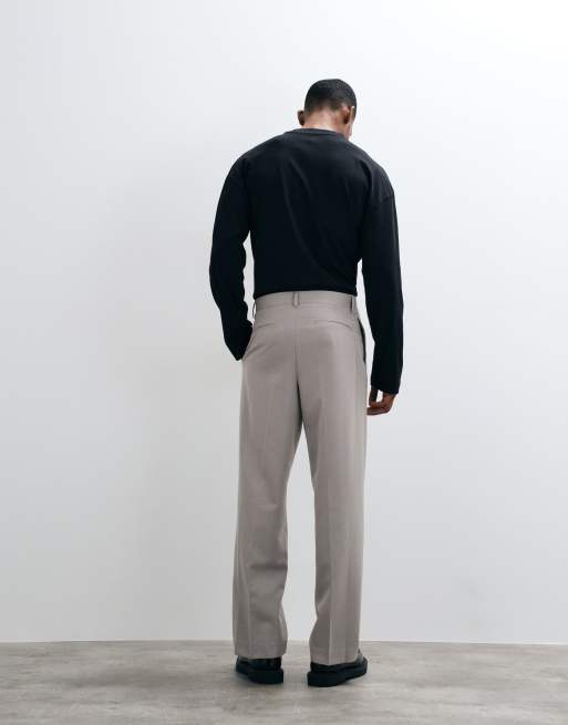 ASOS DESIGN tailored pleated wide leg pants in light grey, 5 of 5