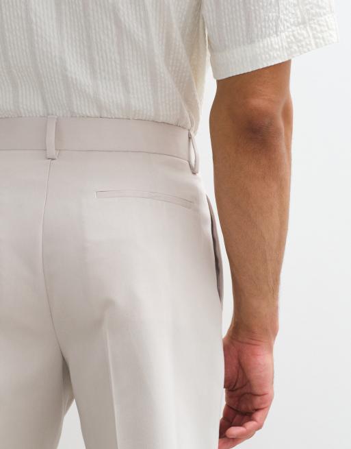 ASOS DESIGN tailored pleated wide shorts in ecru, 5 of 7