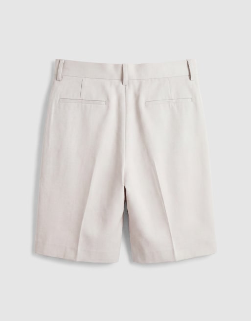 ASOS DESIGN tailored pleated wide shorts in ecru, 7 of 7