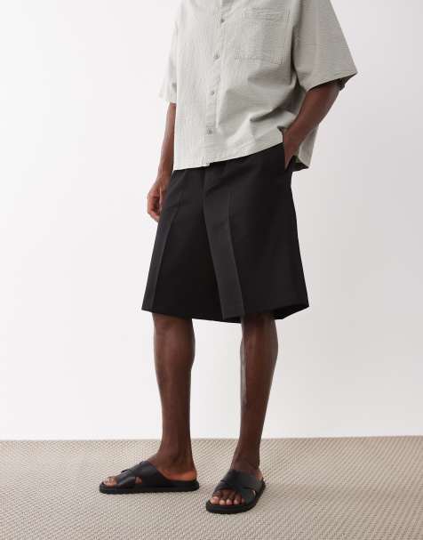 ASOS DESIGN tailored pull on bermuda shorts in black - view 1