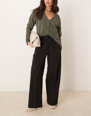 ASOS DESIGN tailored pull on pants in gray