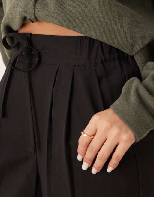 ASOS DESIGN tailored pull-on pants in black, 3 of 5
