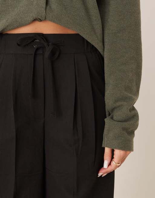 ASOS DESIGN tailored pull-on pants in black, 4 of 5