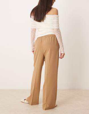 Asos Design Tailored Pull On Pants In Neutral