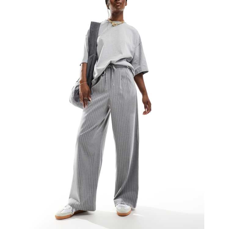 ASOS DESIGN tailored wrap pants in gray