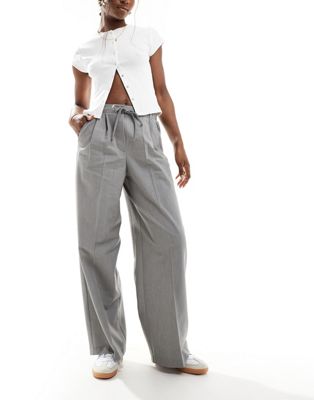Asos Design Petite Pull On Pants In Gray