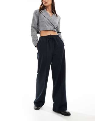 Asos Design Tailored Pull On Pants-navy
