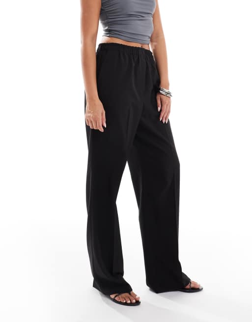 ASOS DESIGN tailored pull on trouser in black