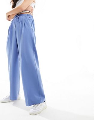ASOS DESIGN tailored pull on trouser in blue