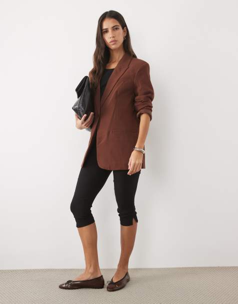 ASOS DESIGN Tailored relaxed blazer in brown - view 1