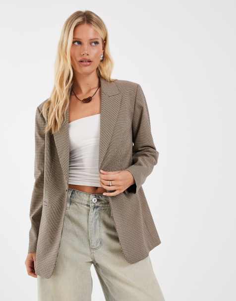 ASOS DESIGN tailored relaxed blazer in check - view 1