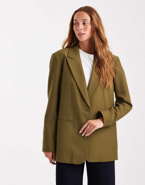 ASOS DESIGN tailored relaxed blazer in khaki - view 1