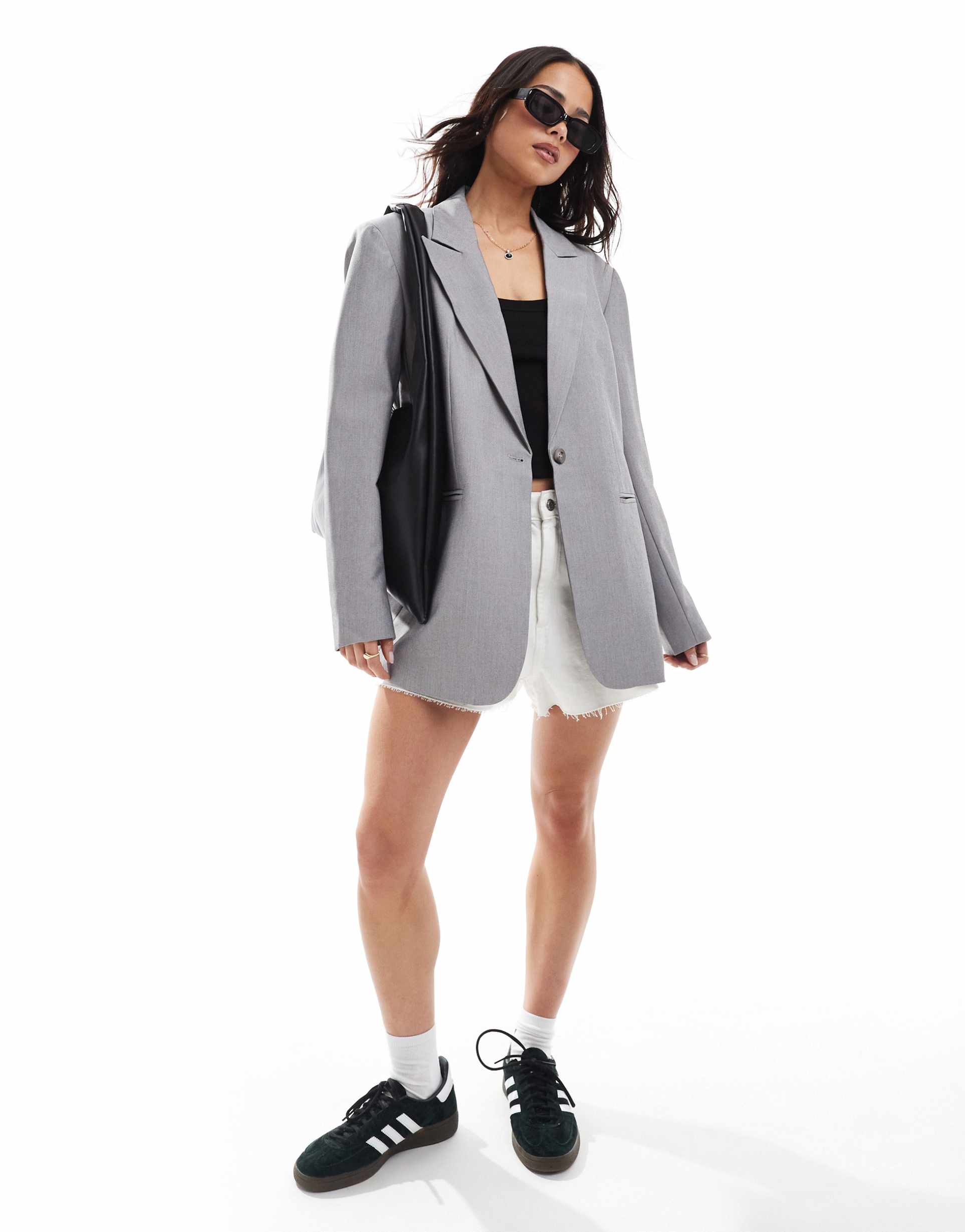 asos design tailored relaxed blazer in light gray