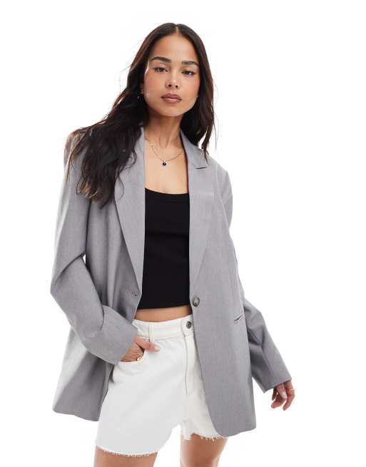 ASOS DESIGN tailored relaxed blazer in light grey, 2 of 4