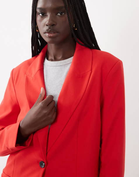 ASOS DESIGN Tailored relaxed blazer in red - view 1
