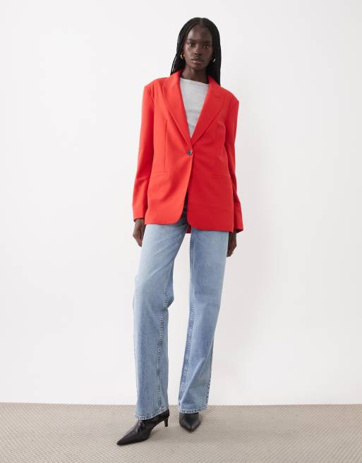 ASOS DESIGN Tailored relaxed blazer in red, 3 of 4