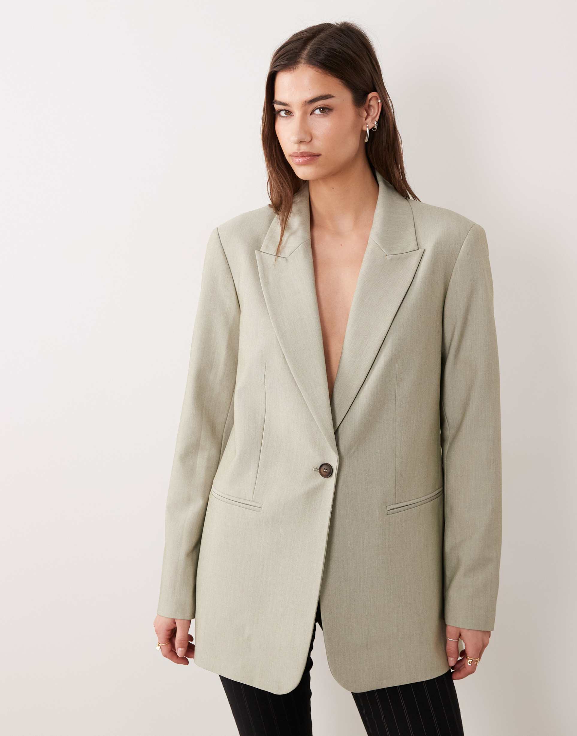 asos design tailored relaxed blazer in sage