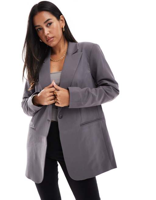 ASOS DESIGN tailored relaxed blazer in slate gray, 2 of 4