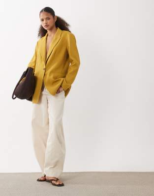 Asos Design Tailored Relaxed Blazer In Brown