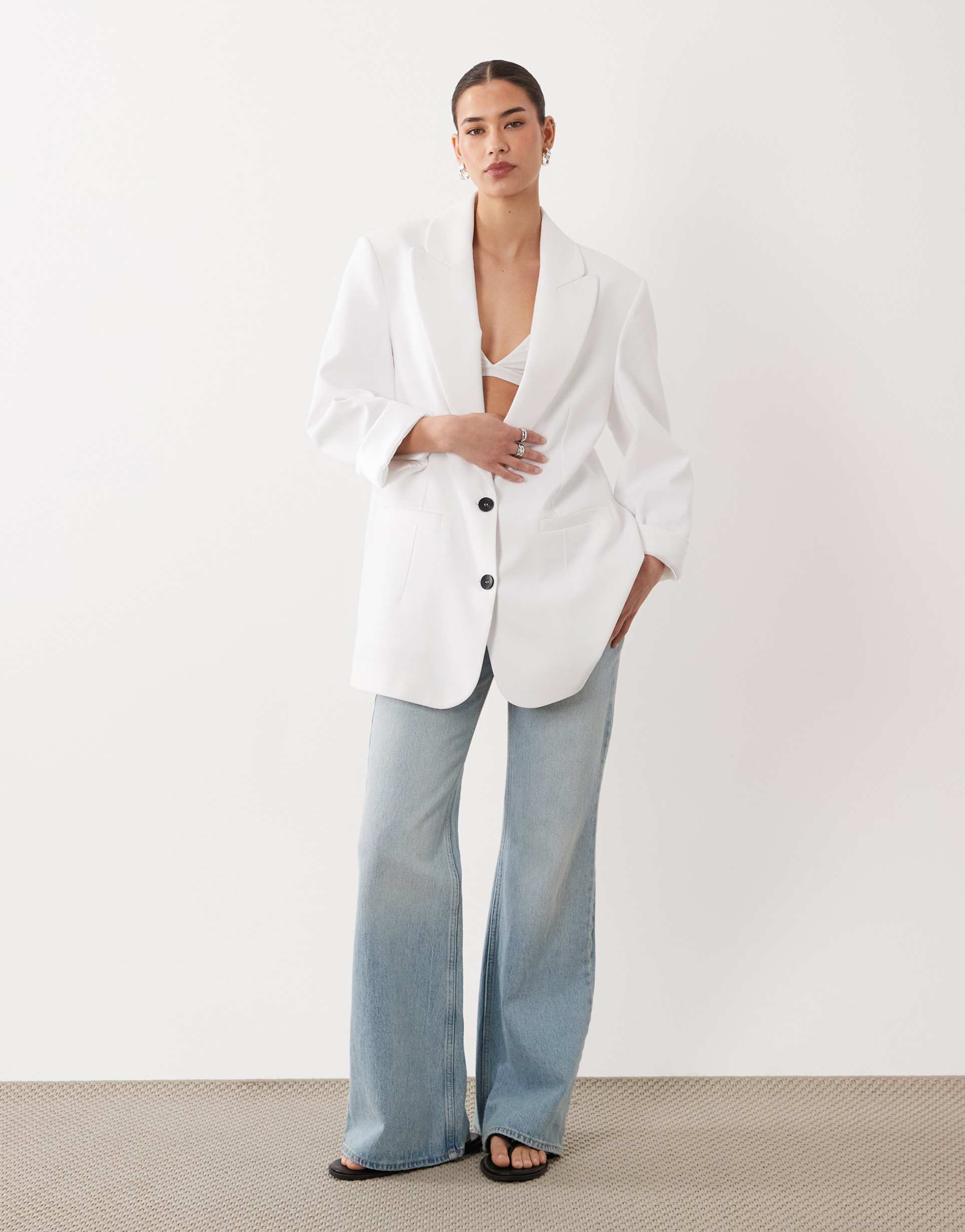 asos design tailored relaxed mensy blazer in white