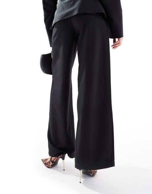 ASOS DESIGN tailored relaxed straight leg pants in black