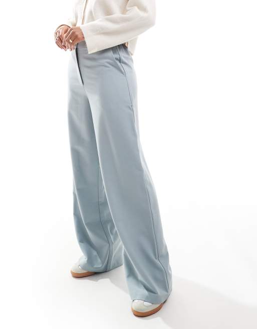 ASOS DESIGN tailored relaxed straight leg pants in blue