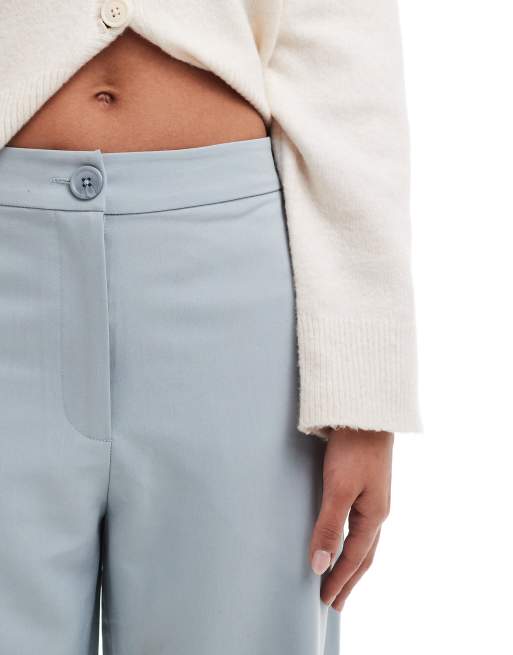 ASOS DESIGN tailored relaxed straight leg pants in blue