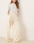 [ASOS DESIGN] ASOS DESIGN tailored relaxed straight leg pants in buttermilk-White 14 Buttermilk