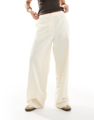 Asos Design Tailored Relaxed Straight Leg Pants In White