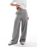 [ASOS DESIGN] ASOS DESIGN tailored relaxed straight leg pants in grey and brown check 4 Check