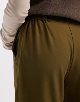 Asos Design Tailored Relaxed Straight Leg Pants In Green